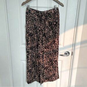 ARITZIA WILFRED Leopard Print Wide Leg Cropped Pants